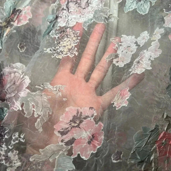 Anthropologie sheer embroidered floral jacket XS Maeve bomber - Picture 10 of 13